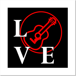 I love to play Guitar for Guitar player music lover Posters and Art